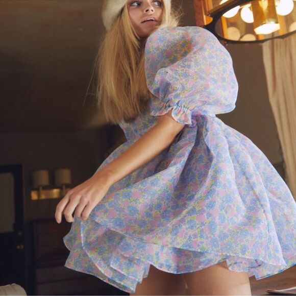 NWT Selkie The Puff Mini Dress Bon Bon 4X - Picture 1 of 14